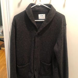 Mens grey button up sweater